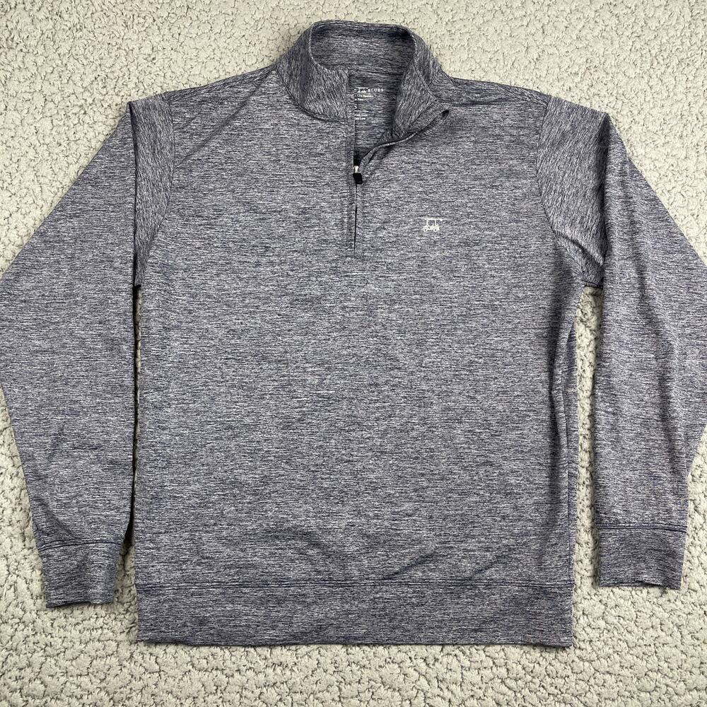 Bald Head Blues 1/4 Zip Pullover Mens Small Blue Performance Mock Neck